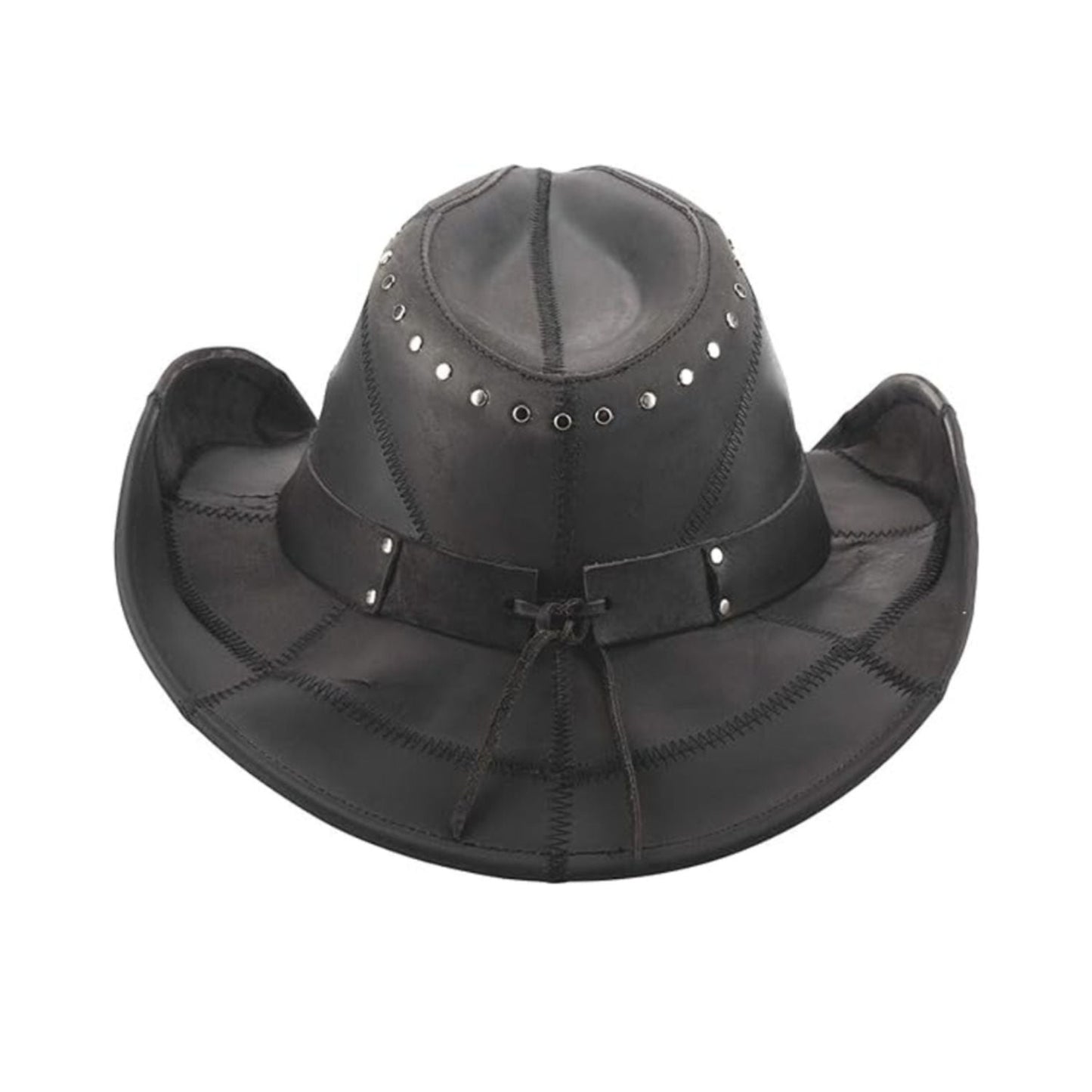 Bullhide Hardtail Black Leather Cowboy Hat back view
