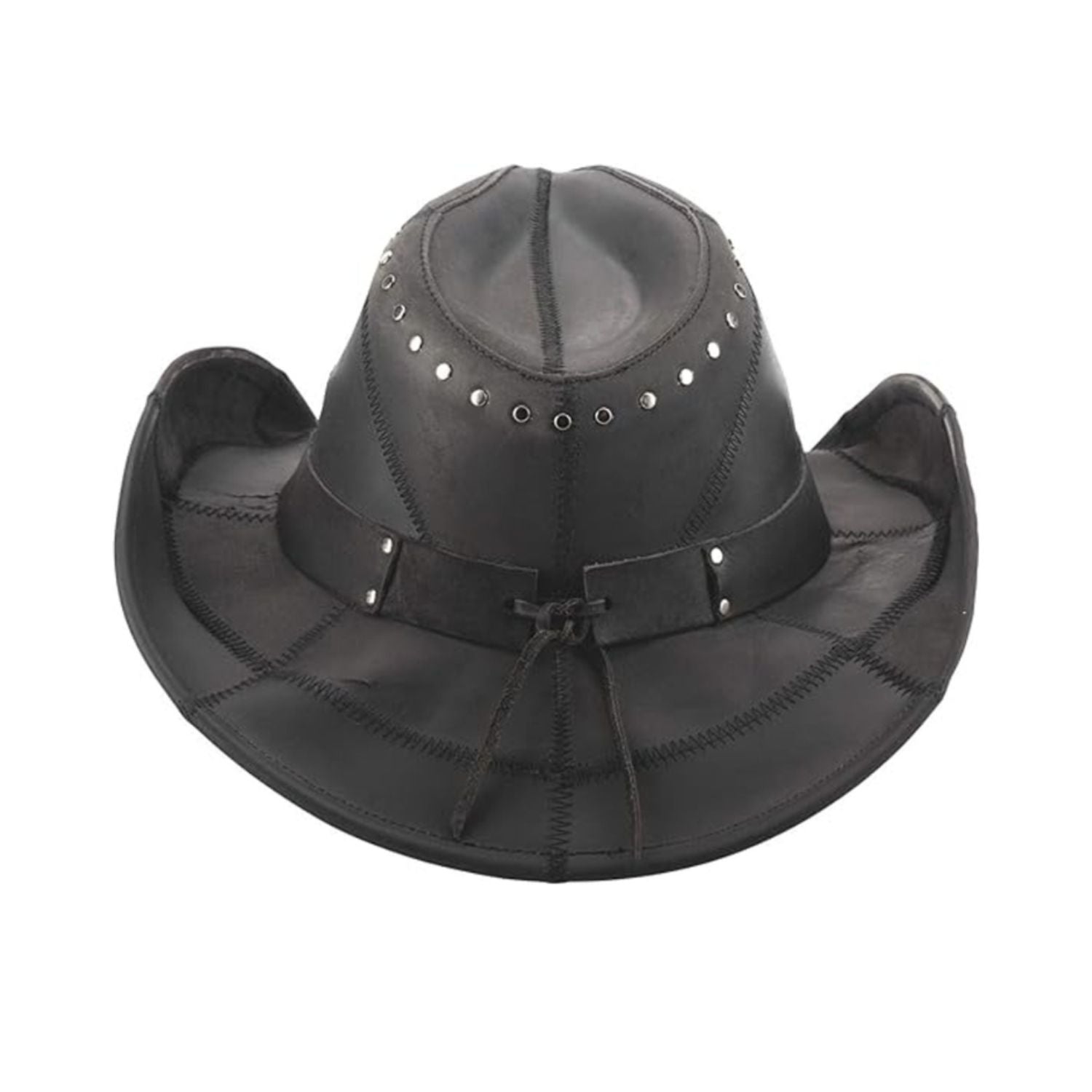 Bullhide Hardtail Black Leather Cowboy Hat back view