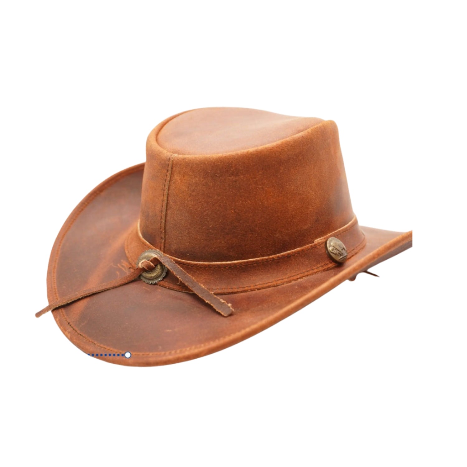 RESISTANCE Premium Australian Style Leather Cowboy Hat Shapeable Outback Hat for Men and Women side view