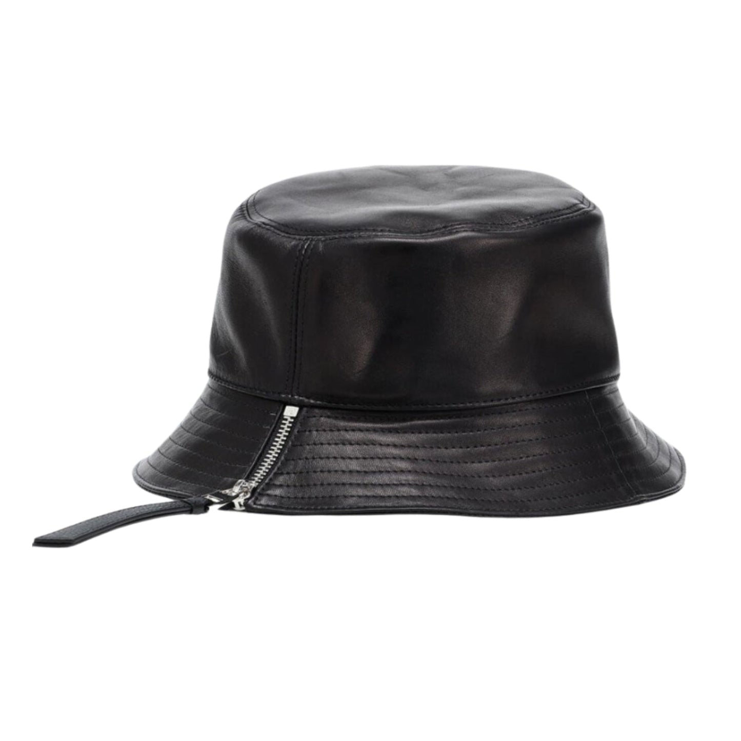 Australia Faux Leather Visetos Women Bucket Hat In Black side view