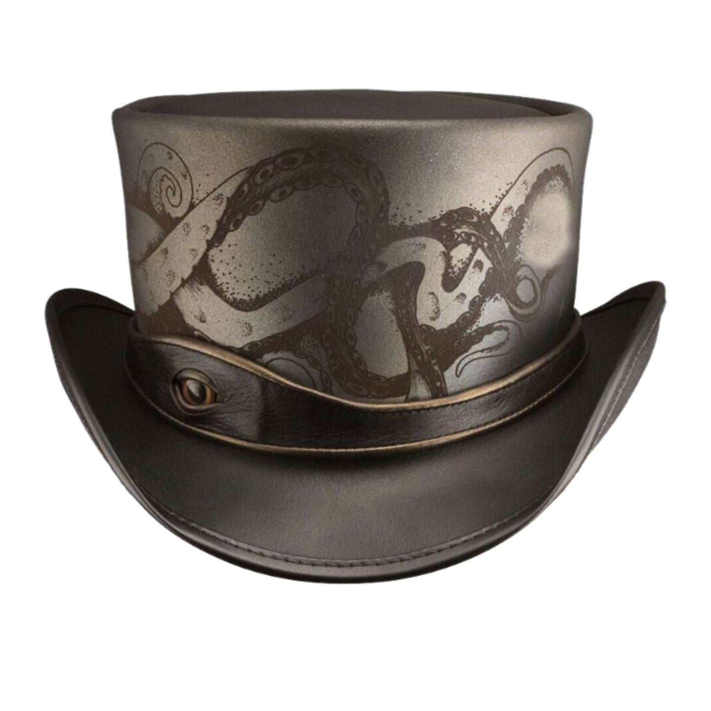 Kraken Steampunk Biker Top Hat side view