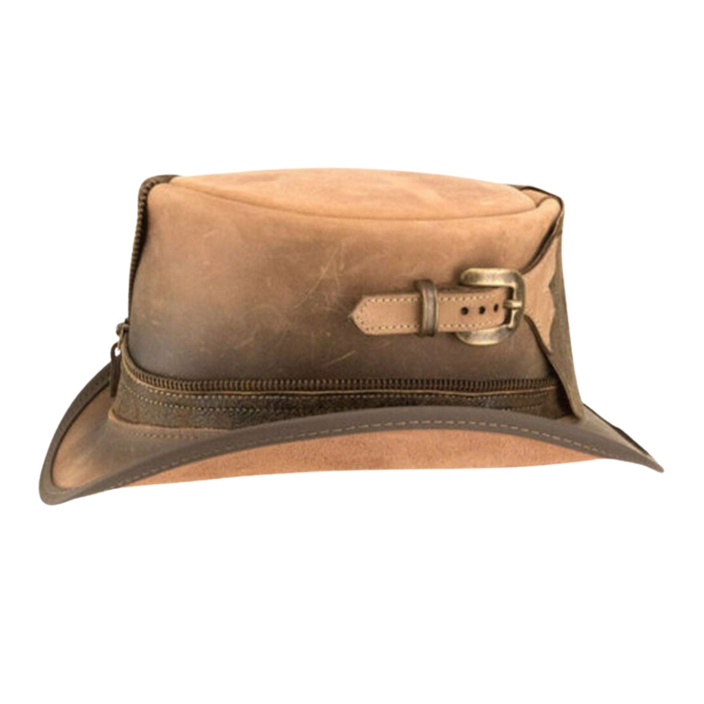 Eureka Leather Vintage Style Steampunk Top Hat back view