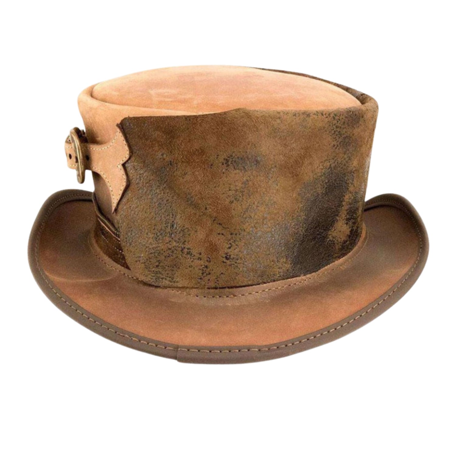 Eureka Leather Vintage Style Steampunk Top Hat side view