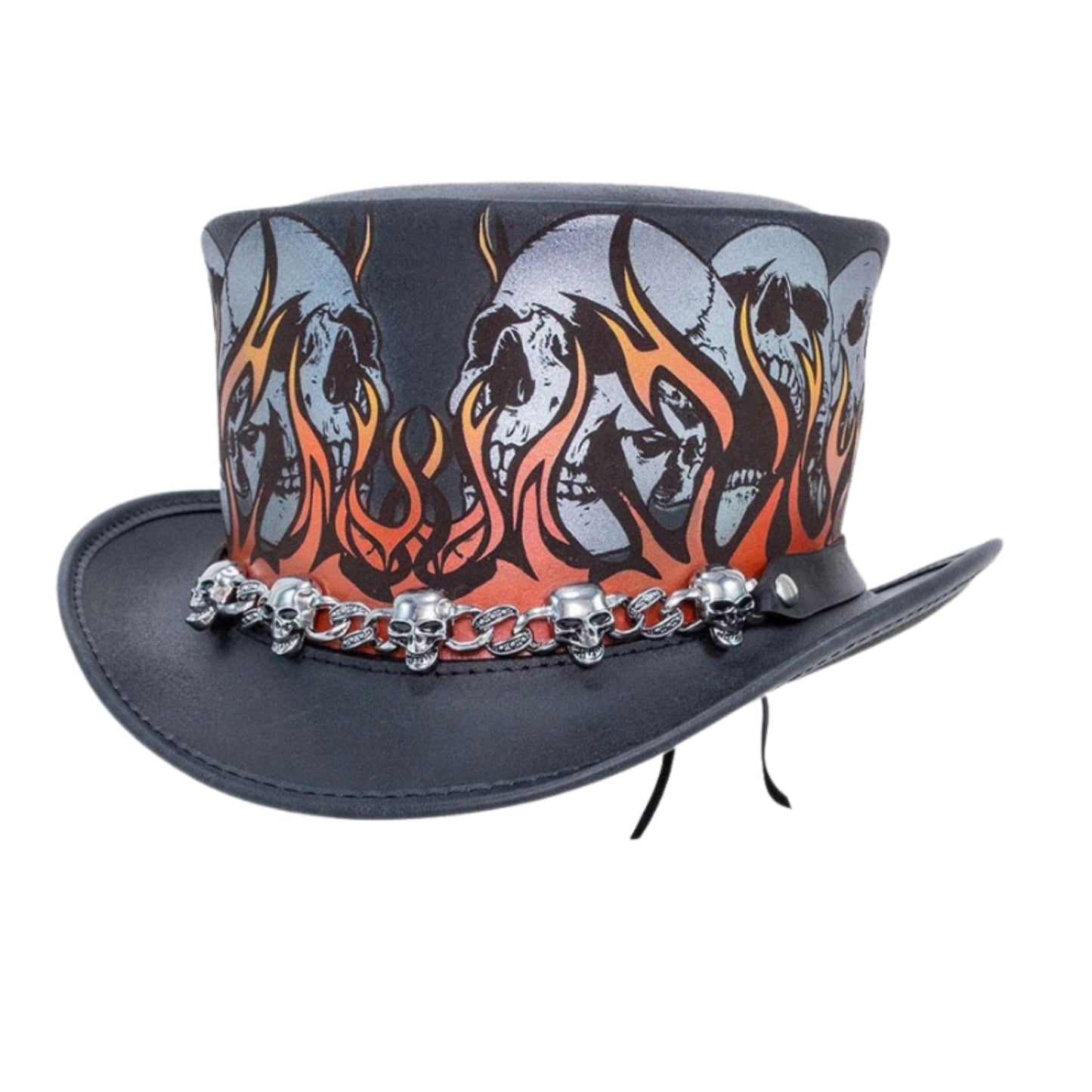 The Burnin Hell Steampunk Top Hat front view