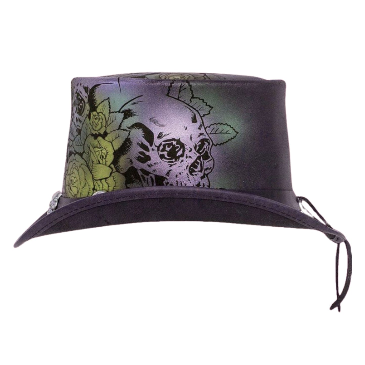 Steampunk Skull And Roses Top Hat close-up detail