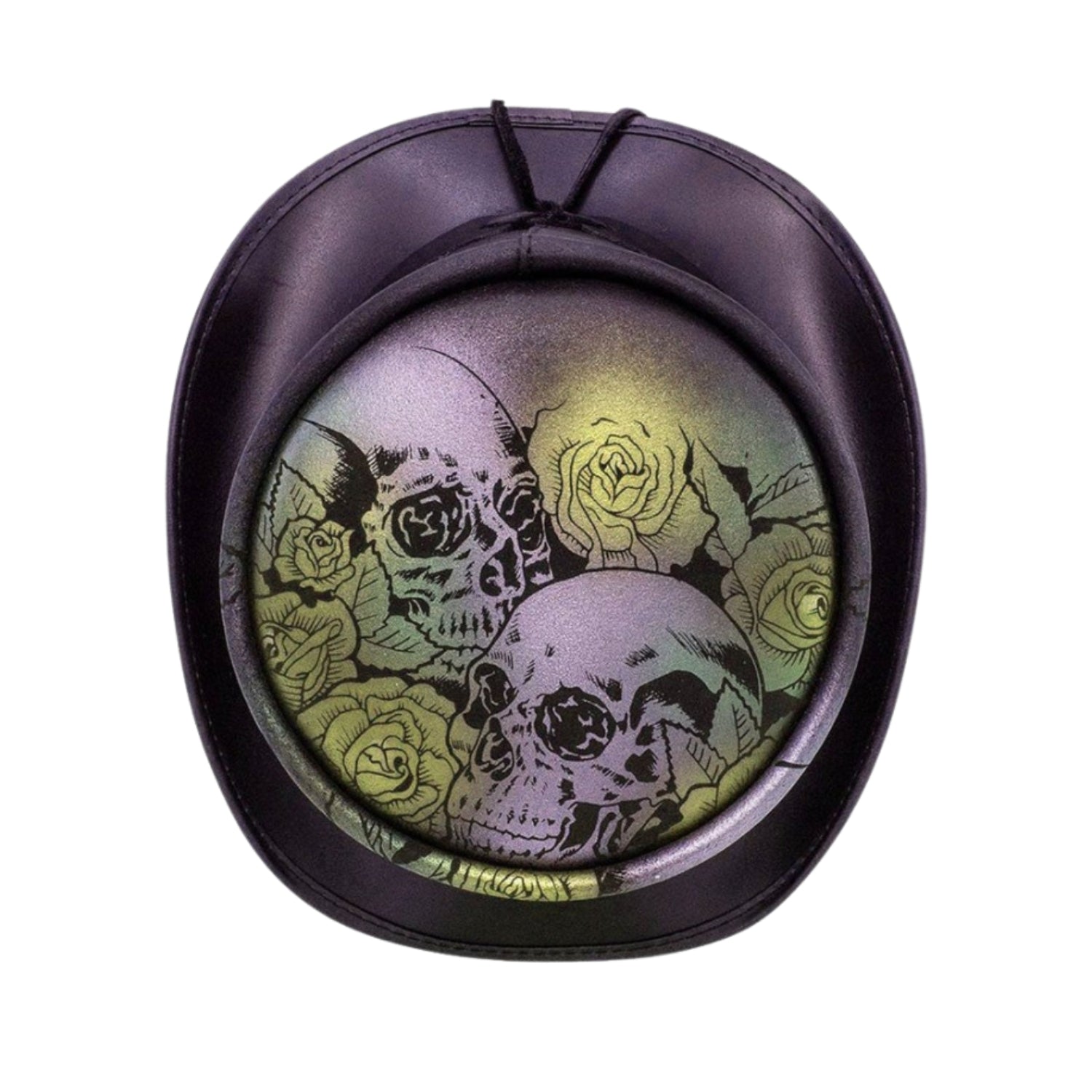 Steampunk Skull And Roses Top Hat back view