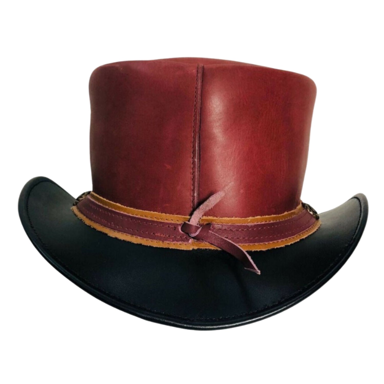 Red N Black Contrass Top Hat front view