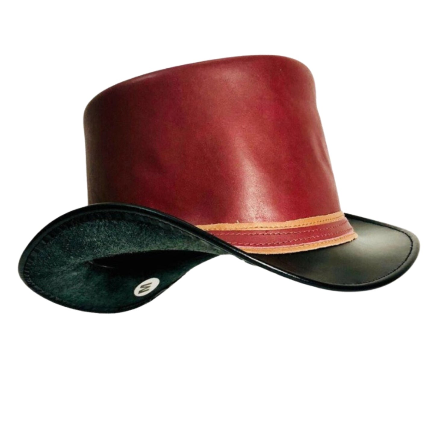 Red N Black Contrass Top Hat side view