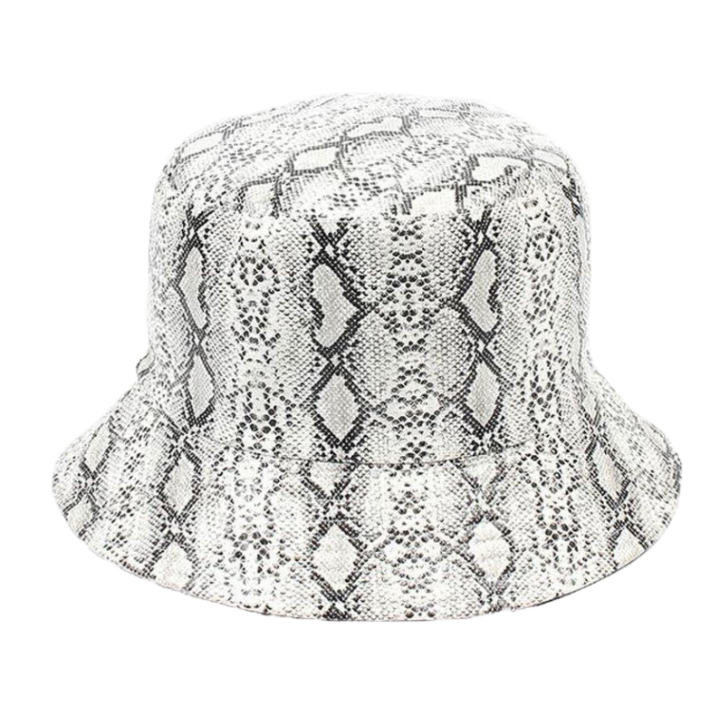 Snake Print Leather Bucket Hat side view