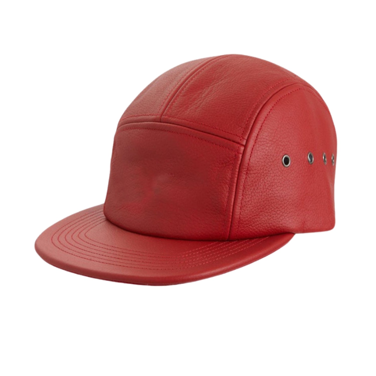 Supreme Pebbled Leather Camp Cap front view