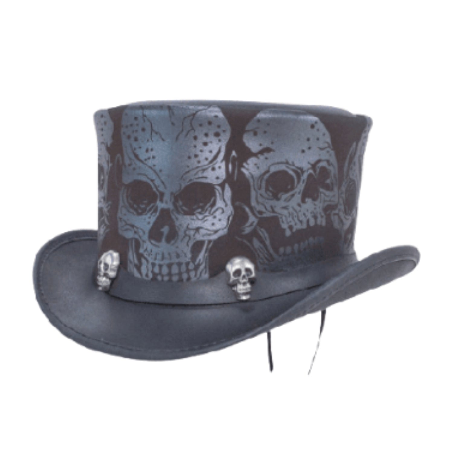 Steampunk Skull Top Hat front view