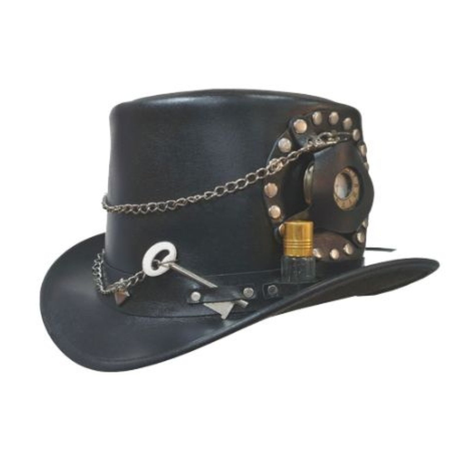 Steampunk Mad Hatter Hat with Time Port front view