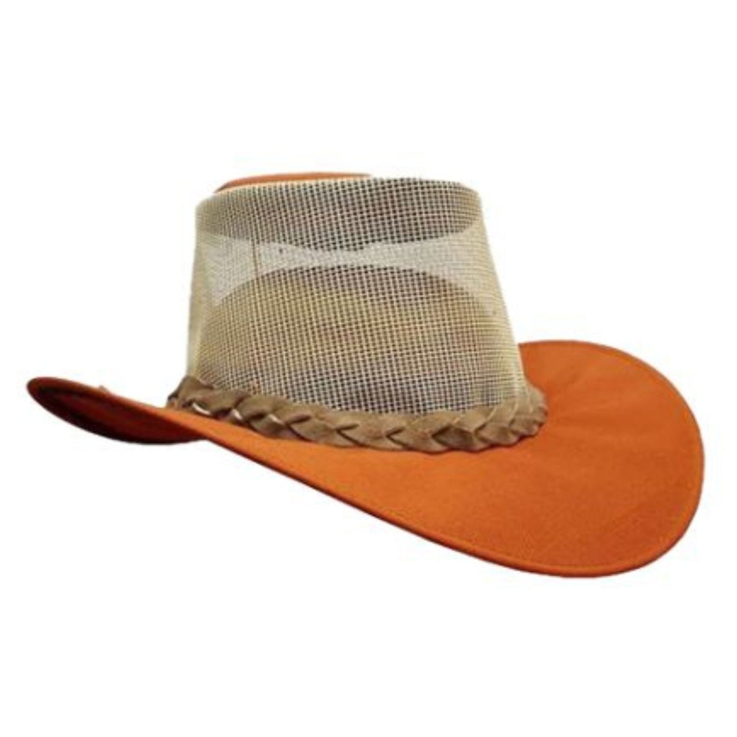 Orange Cowboy Hat With Mesh front view