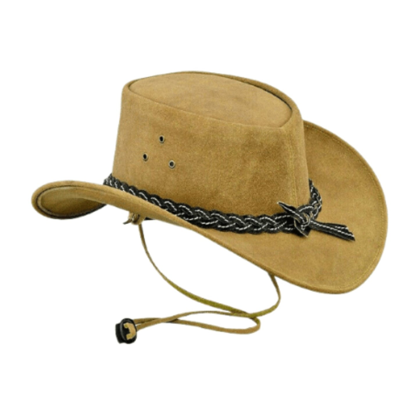 Light Brown Suede Cowboy Hat side view