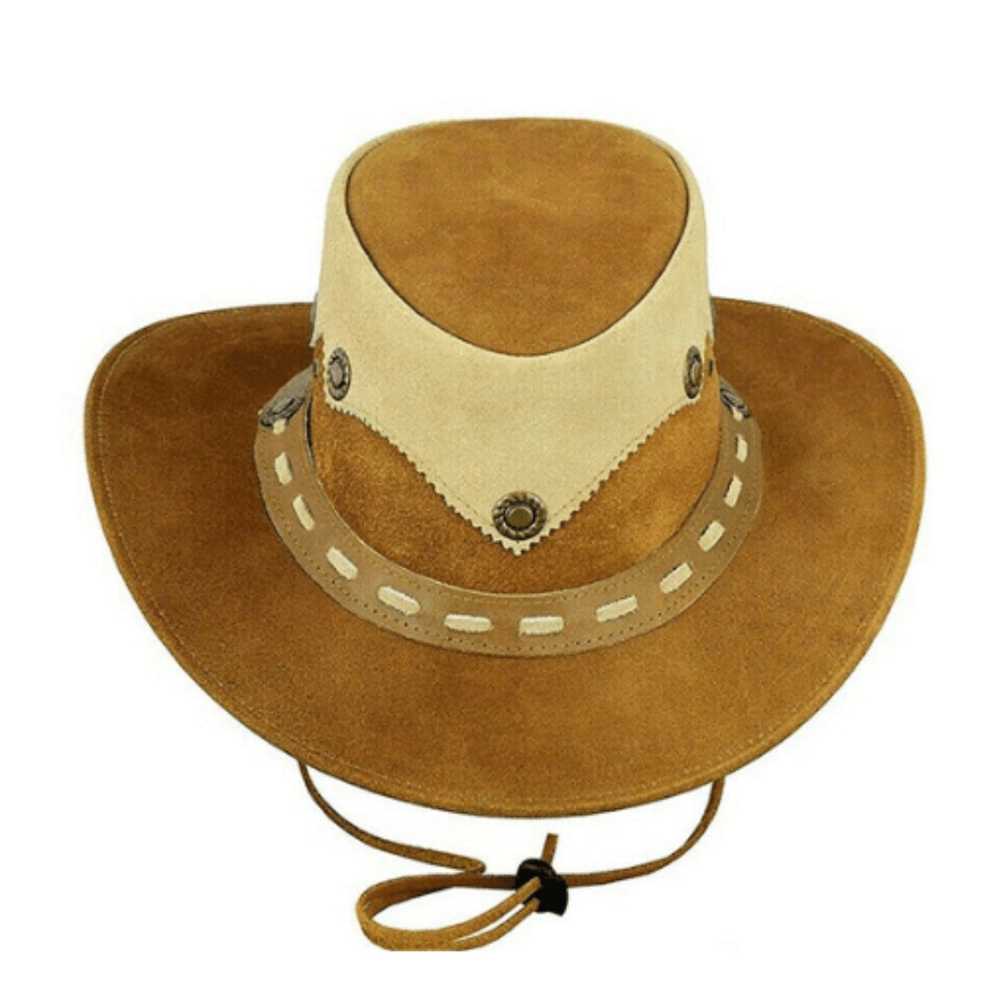 Leather Suede Cowboy Hat front view