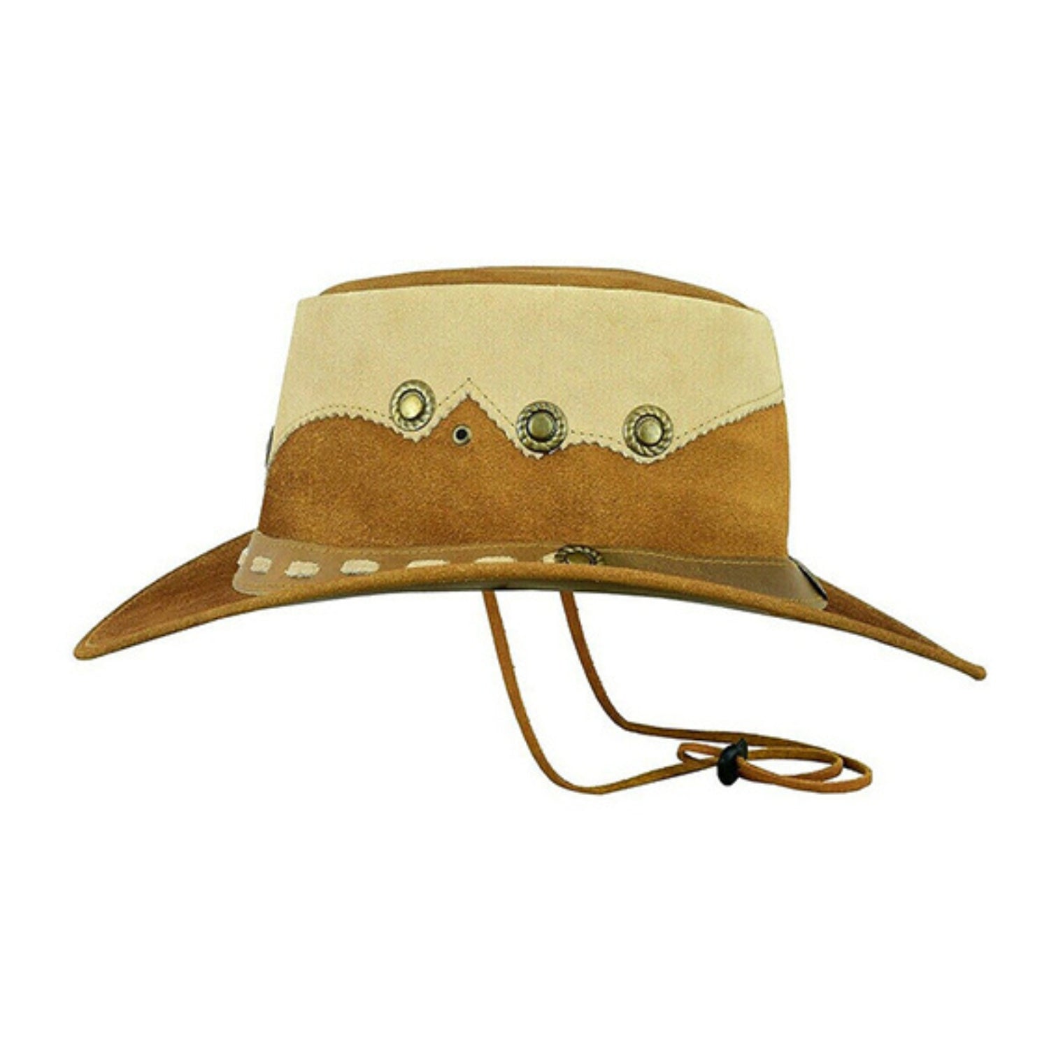 Leather Suede Cowboy Hat side view