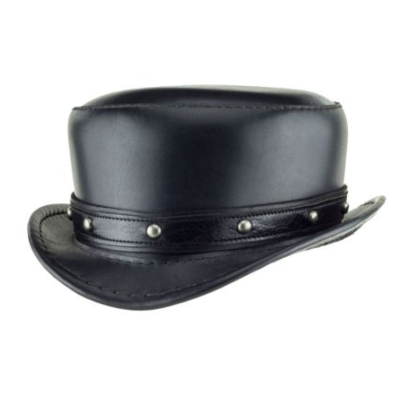 Leather Short Top Hat front view