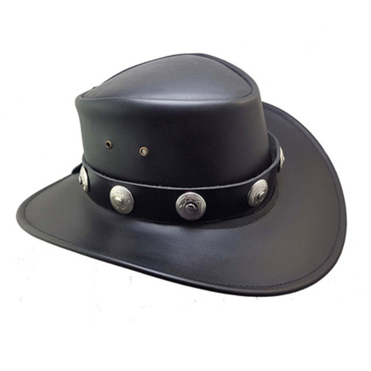 Cattleman Cowboy Hat with Silver Conchos side view