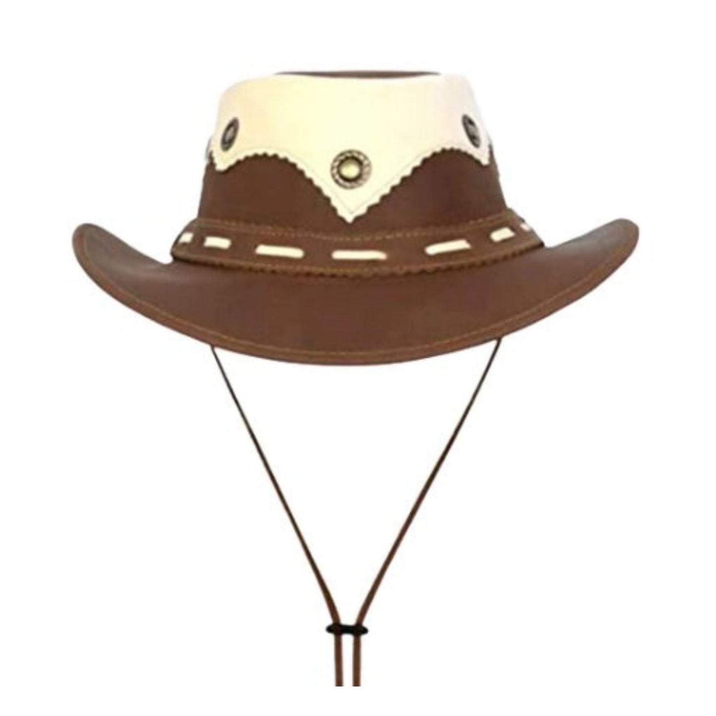 Brown and White Cowboy Hat side view