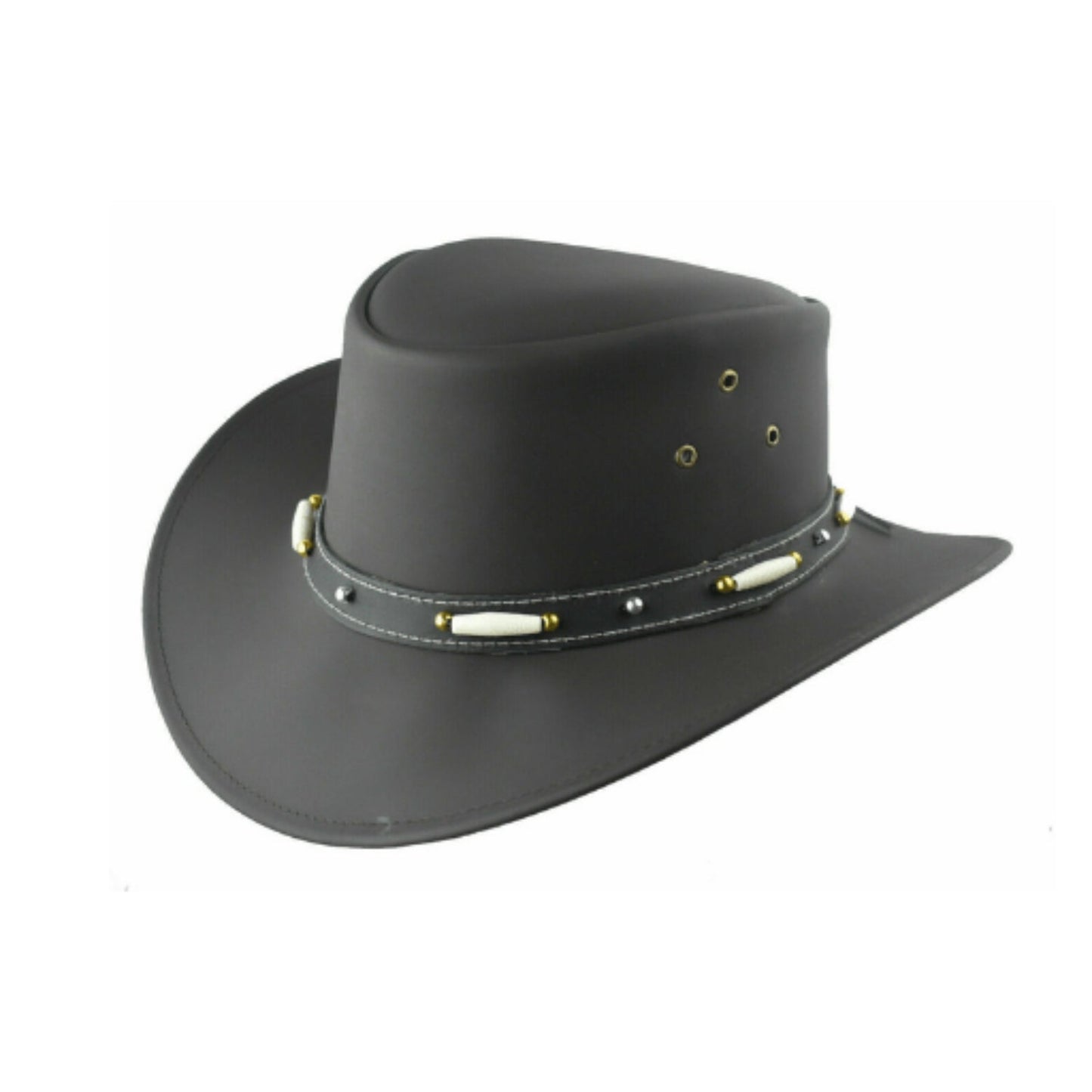 Black Australian Bush Hat Aussie Style Rain Proof front view