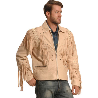 Mens Suede Fringe Western Jacket