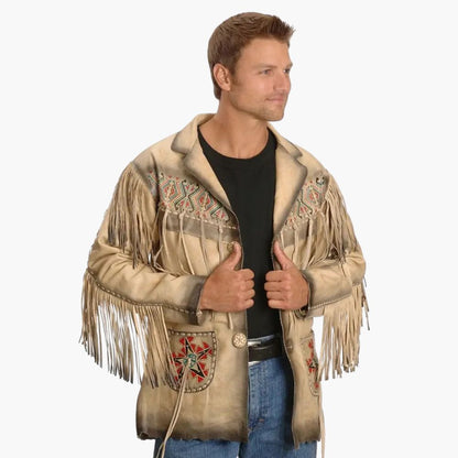 Kobler Maricopa Fringe Leather Jacket – Cream