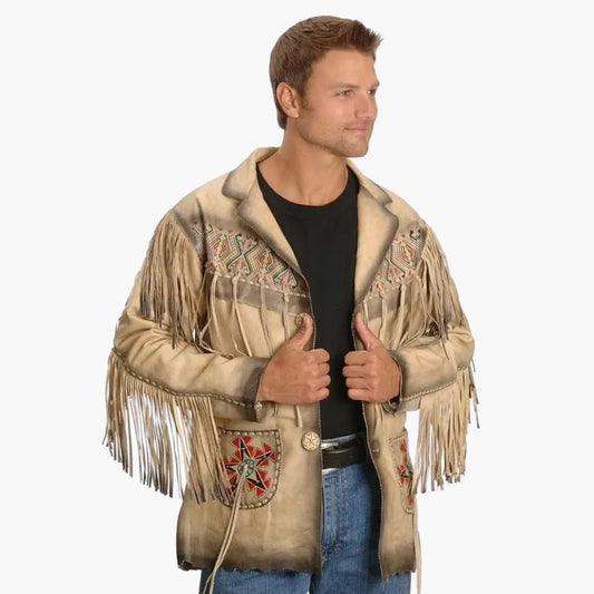 Kobler Maricopa Fringe Leather Jacket – Cream