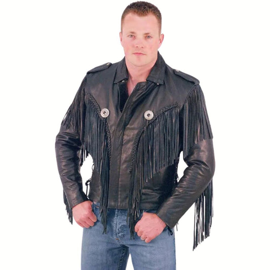 Fringed Leather Motorcycle Jacket