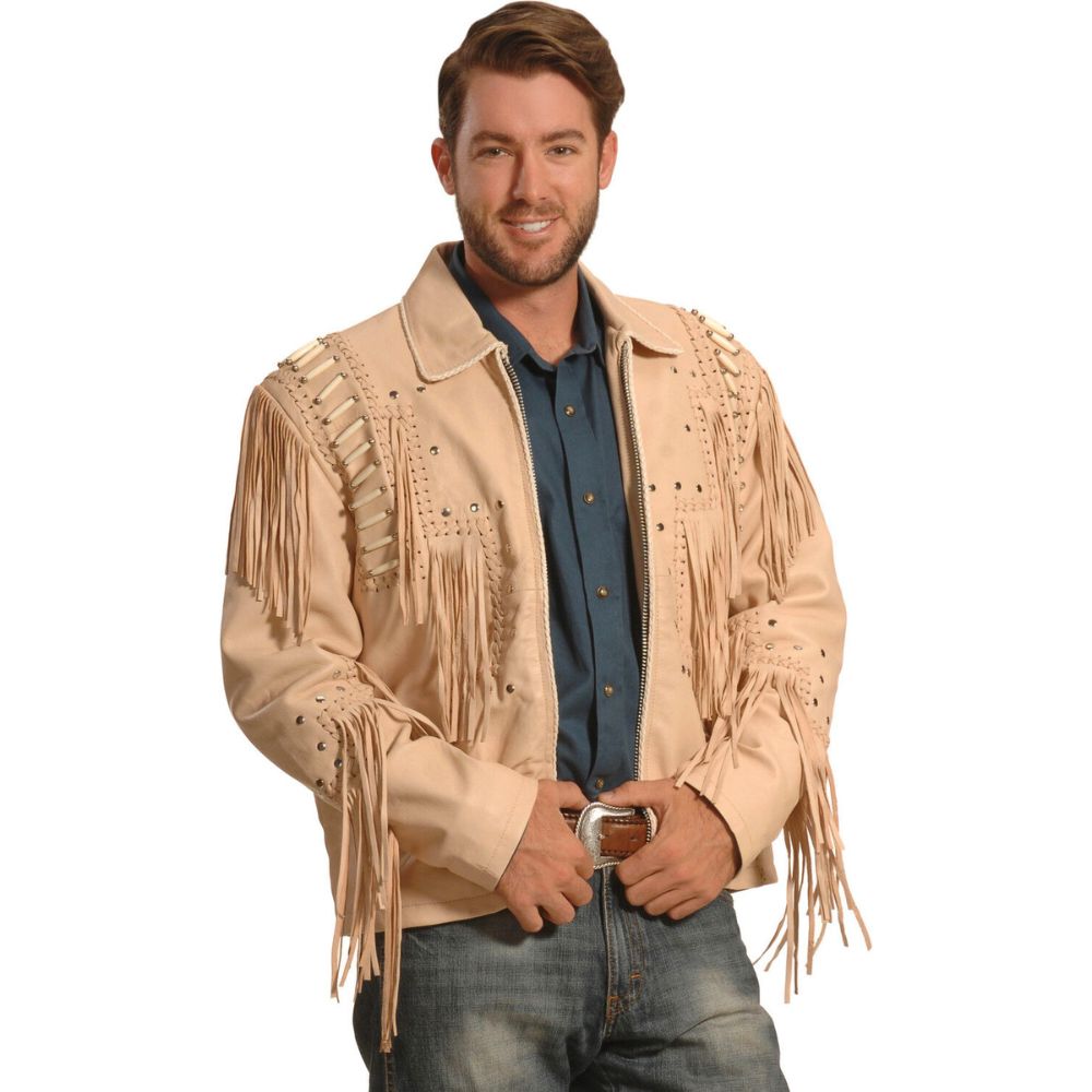 Mens Suede Fringe Western Jacket