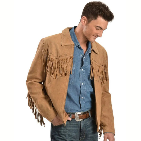 Scully Men’s Western Fringed Suede Leather Jacket
