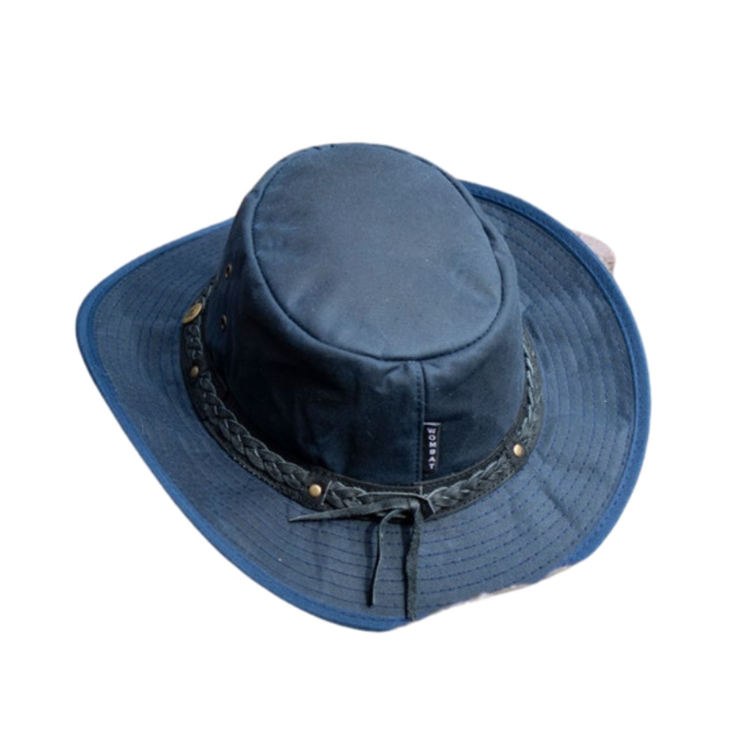 Wombat Waxed Cotton Hat The Wilderness Men's Womans Unisex Walking Trekking Hats Gift Mens Woman's Waterproof Bush Hats Navy back view