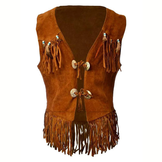 Leather Fringe Vest