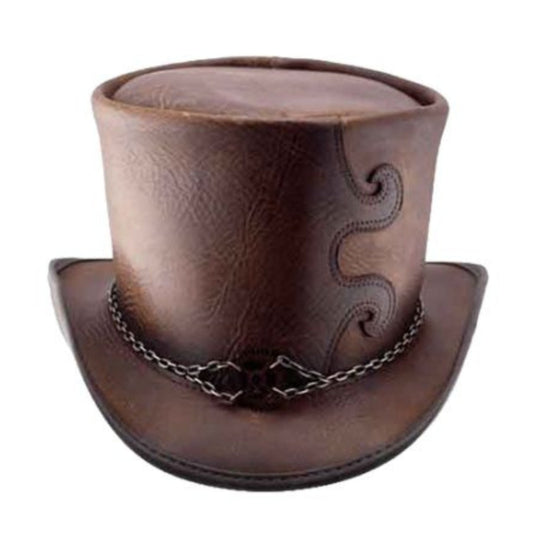 Western Top Hat Flat Top Western Hat shown from the front, highlighting the crown and brim shape