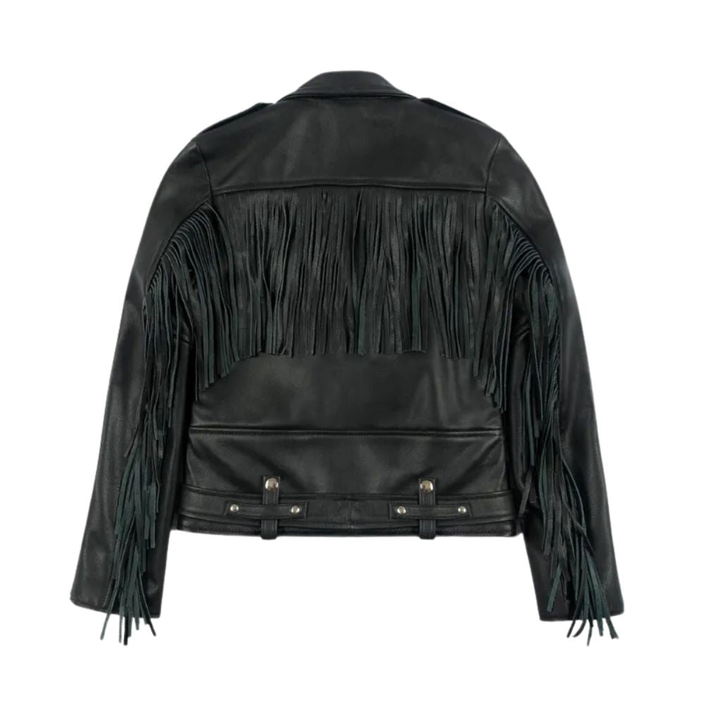 Women Fringe Leather Jacket