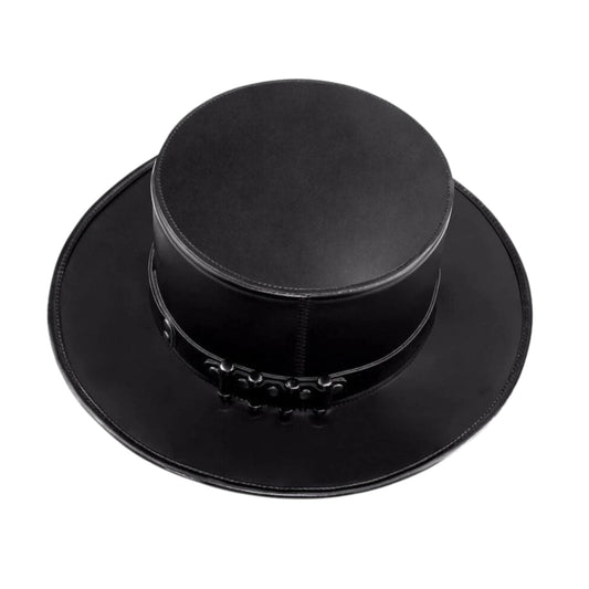 Women Jacko Steampunk Top Hat side profile view showing the brim curve and band detail