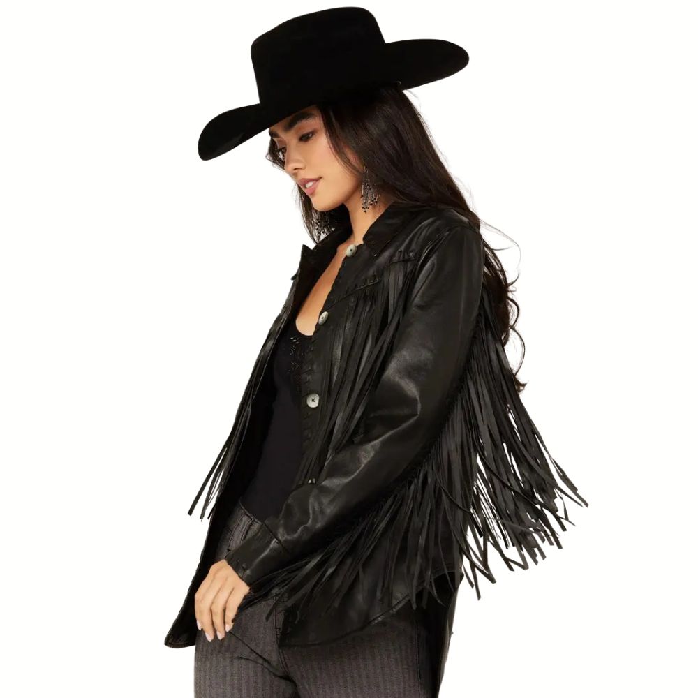 Women’s Amburn Leather Fringe Jacket