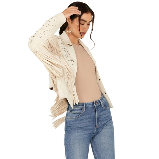 Women’s Blair Fringe and Studded Suede Jacket