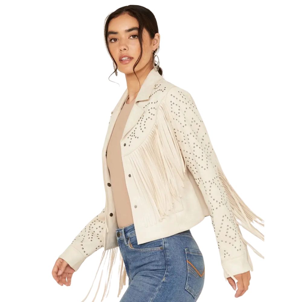Women’s Blair Fringe and Studded Suede Jacket
