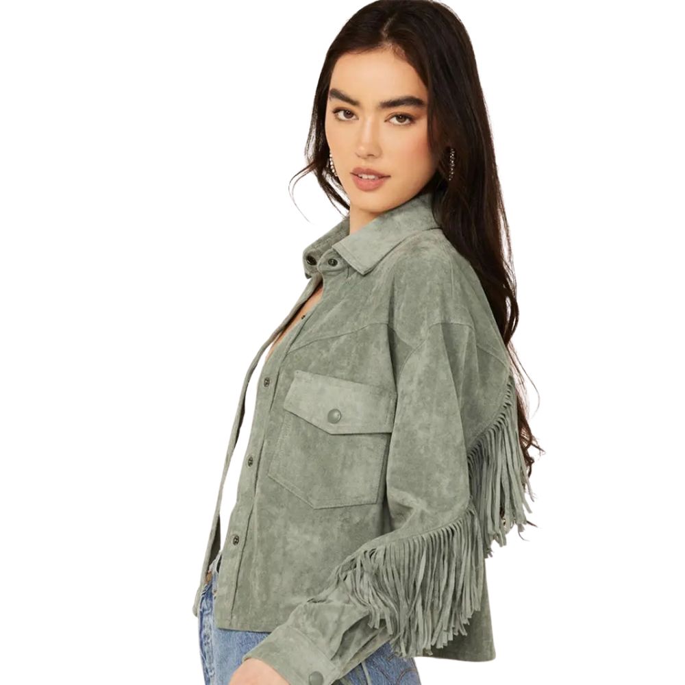 Women’s Genuine Suede Leather Fringe Jacket
