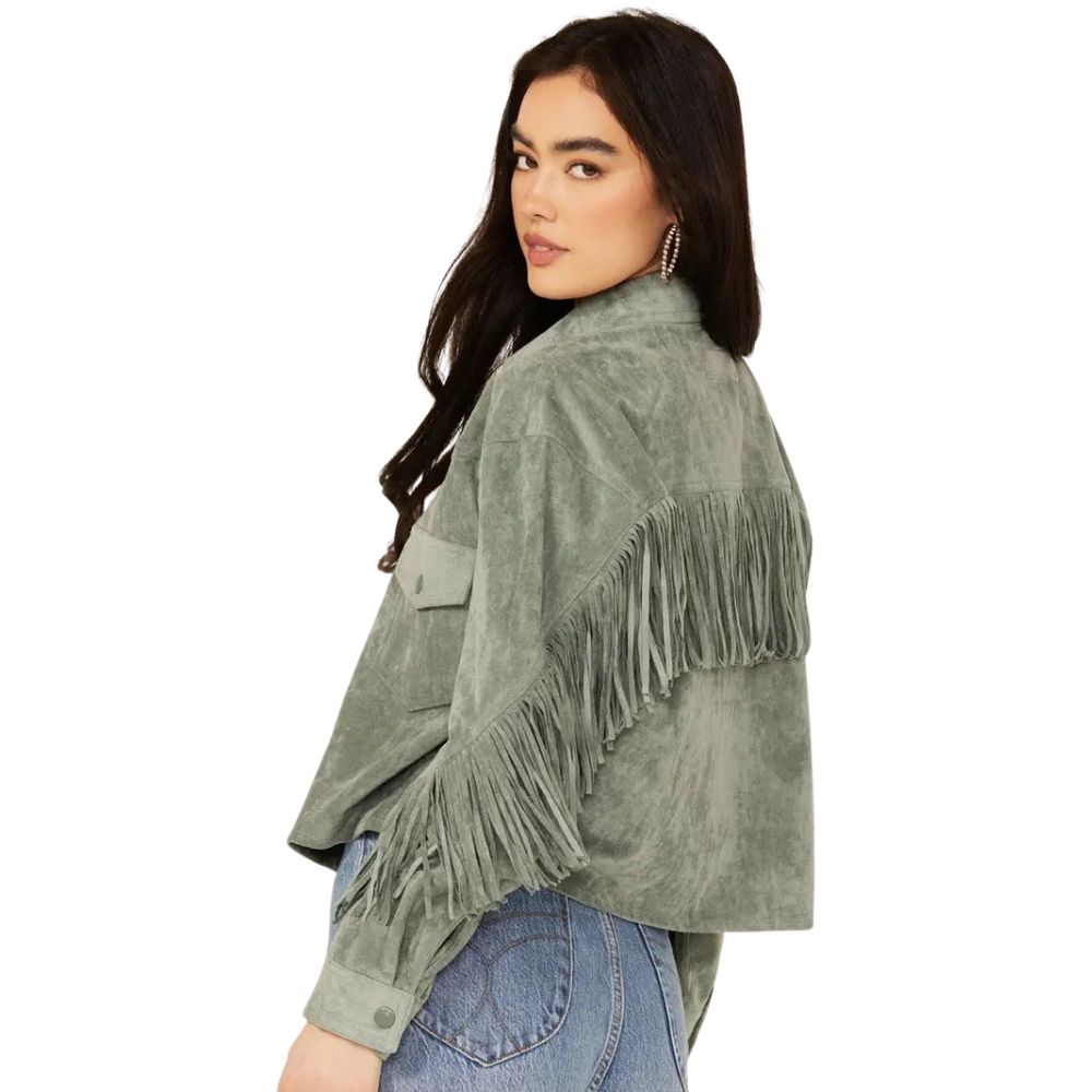 Women’s Genuine Suede Leather Fringe Jacket