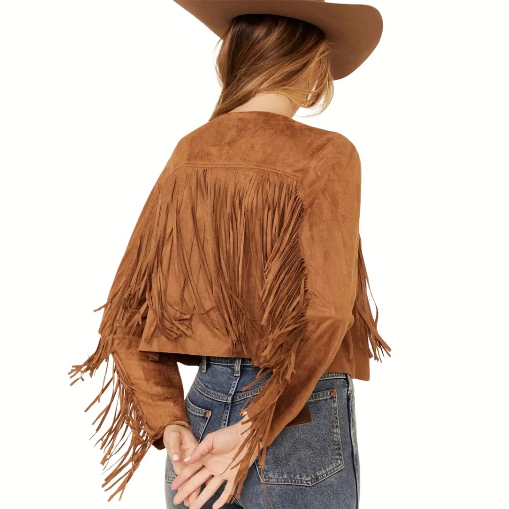 Women’s Suede Leather Western Fringe Jacket