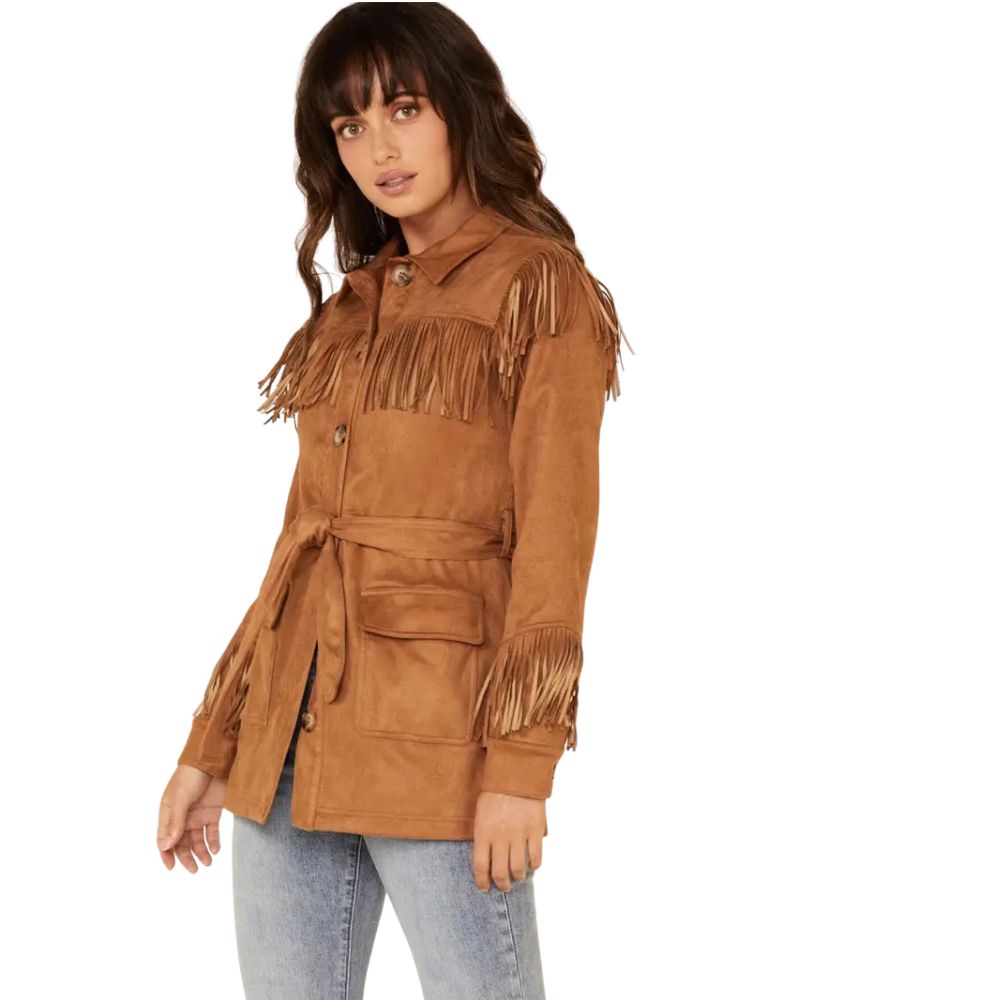 Women’s Tan We Are Free Fringe Jacket