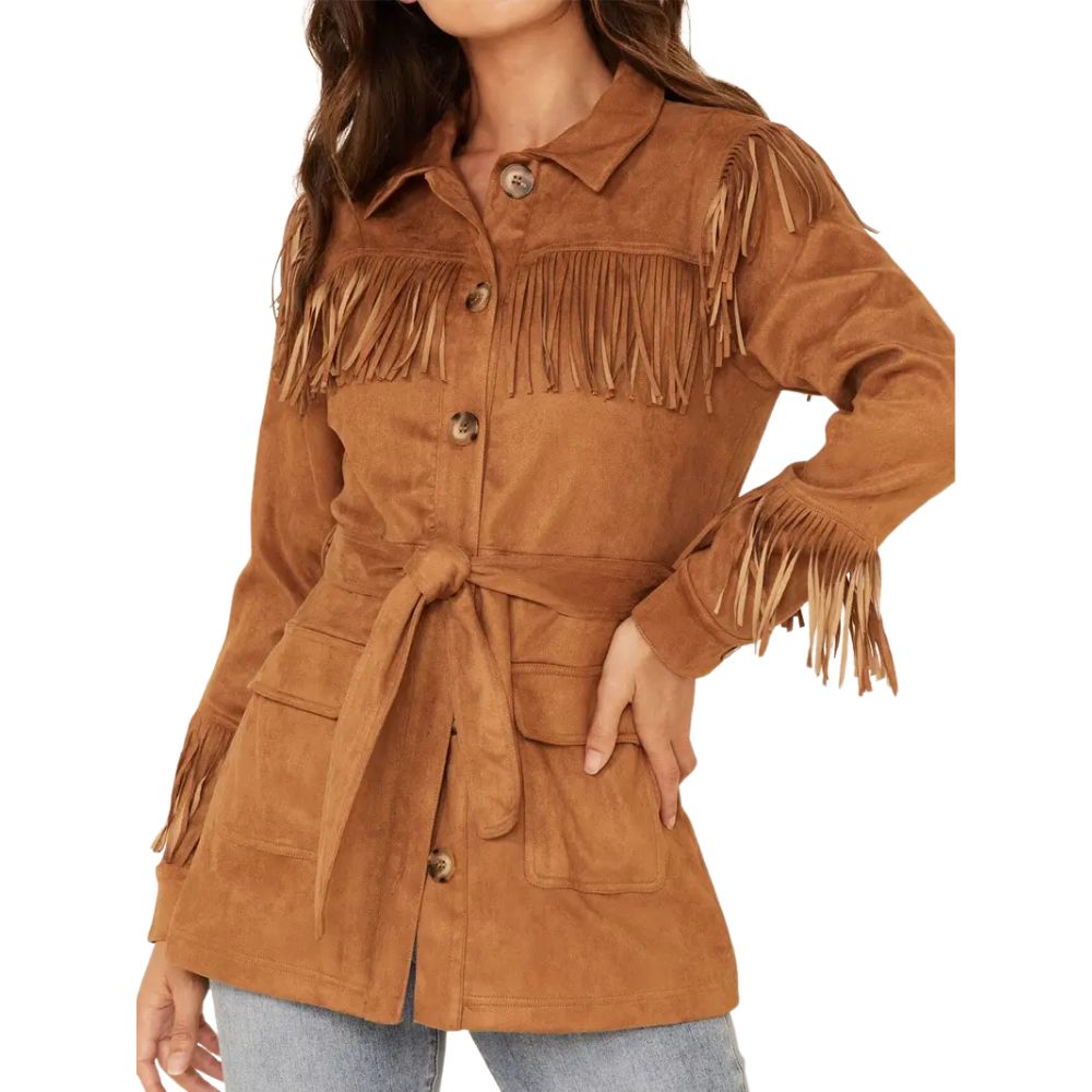 Women’s Tan We Are Free Fringe Jacket