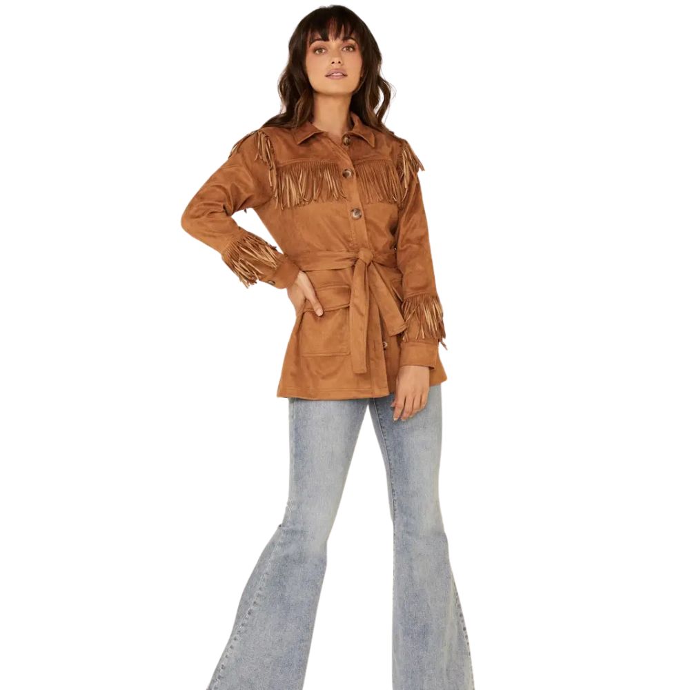 Women’s Tan We Are Free Fringe Jacket