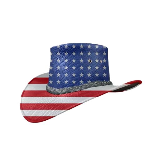 American Flag Cowboy Hat side view